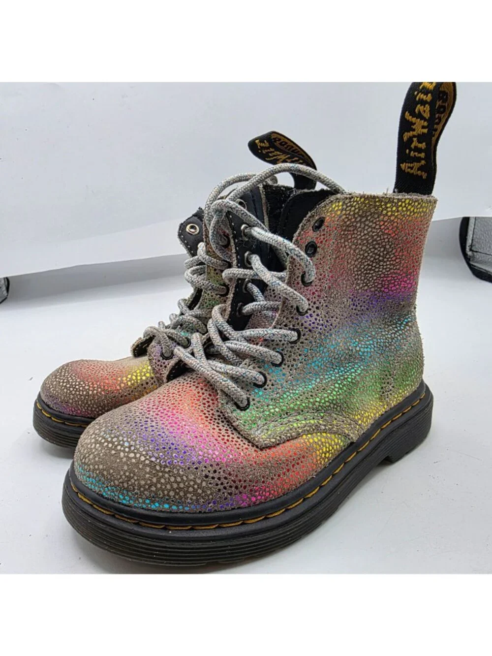 Dr. Martens 1460 Pascal Toddler Size 8 Iridescent Lace Up Boots School Casual